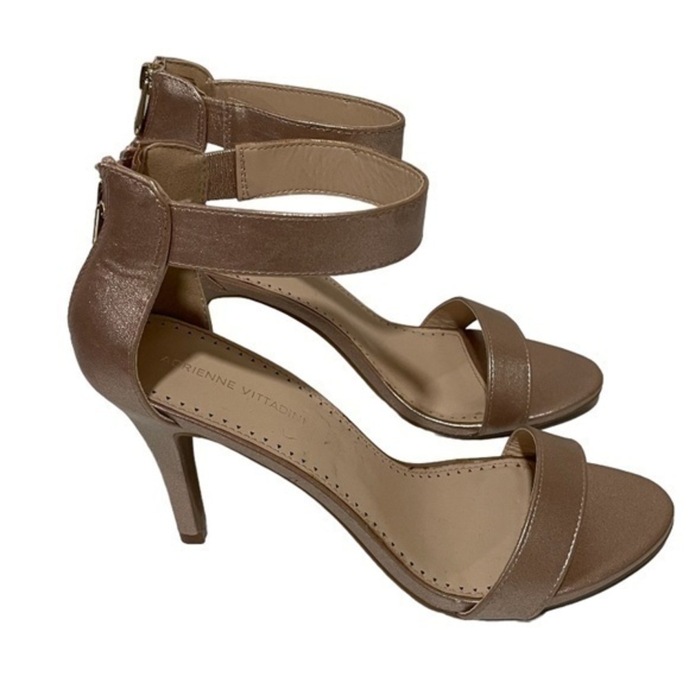 ADRIENNE VITTADINI Gala pink nude ankle strap open toe heels size 11